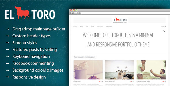 EL TORO - THEMEFOREST MINIMAL AND RESPONSIVE PORTFOLIO THEME