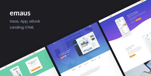 Emaus - SaaS, WebApp, Ebook Responsive Landing Page HTML