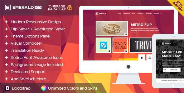 Emerald - Themeforest Responsive Onepage WP Theme