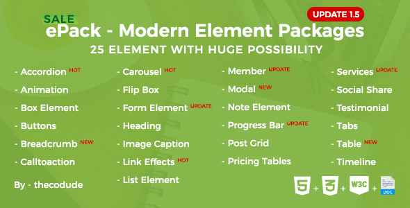 ePack v1.5 - 25 CSS3 Ultimate Element Packages