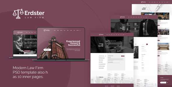 Erdster - Law Firm PSD Template