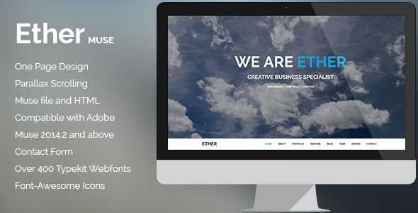 Ether - One Page Multipurpose MUSE Template