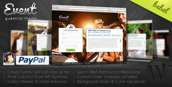 Event Guest List WordPress Themeforest Theme
