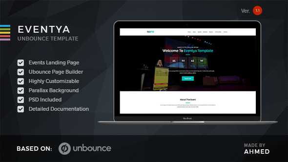 Eventya v1.1 - Unbounce Landing Page