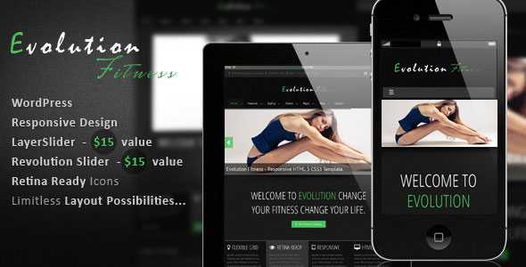 Evolution Fitness - Themeforest Responsive WordPress Theme
