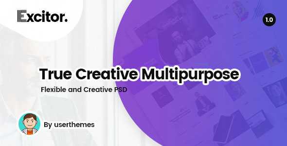 Excitor - Creative & Clean Multipurpose Business, Portfolio, Agencies PSD Template