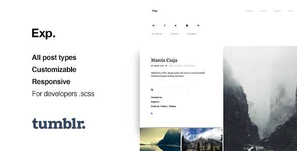 Exp v1.2.2 - Minimalist Portfolio Tumblr Theme