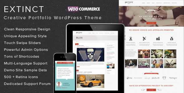 Extinct v2.9 - Creative Portfolio WordPress Theme