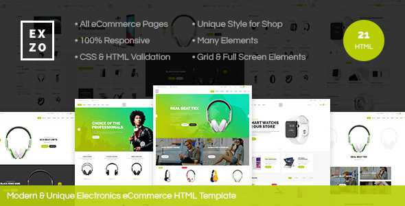 Exzo - Modern & Unique Electronics eCommerce HTML Template