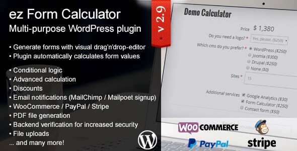 ez Form Calculator v2.9.9.3 – Multi-Purpose WordPress Plugin