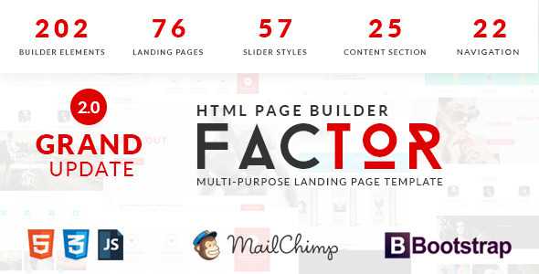Factor - Multipurpose Landing Page Template W Builder