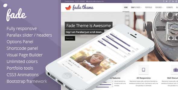 Fade - Themeforest Responsive, Parallax Bootstrap Theme