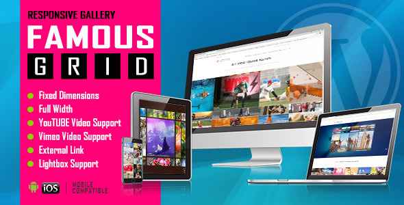 Famous v1.0.1 - Responsive Image And Video Grid