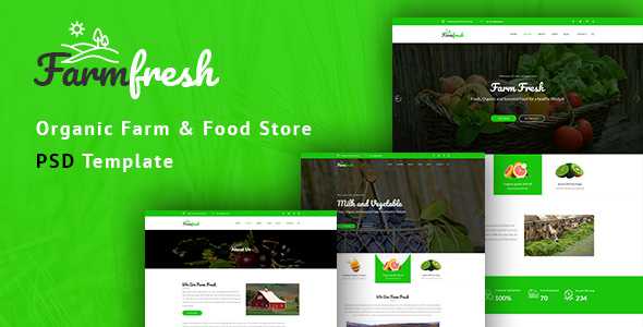 Farm Fresh - Organic Food & Eco Farm PSD Template