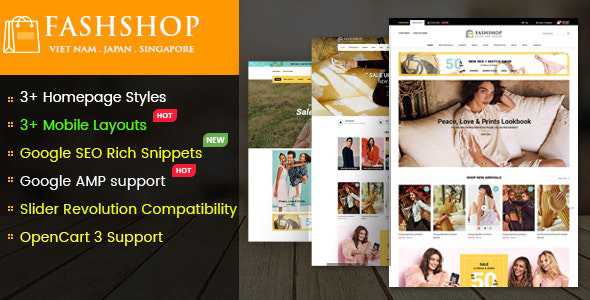FashShop v1.0 - Multipurpose Responsive OpenCart 3 Theme with Mobile-Specific Layouts