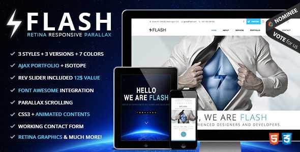 Flash v1.0.2 - Retina Ready Responsive Parallax Template