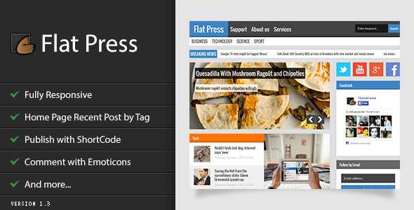 Flat Press - Themeforest Responsive Blogger Template