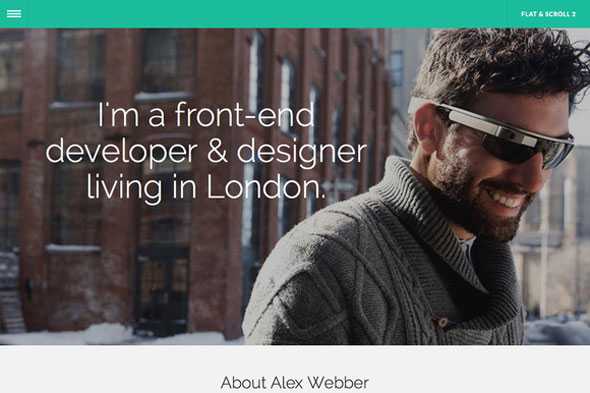 Flat & Scroll 2 - Creativemarket Bootstrap 3 vCard