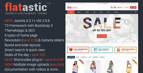 Flatastic - Responsive Multipurpose VirtueMart Theme