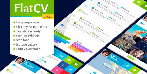 FlatCV v1.2 - Themeforest Resume Portfolio WordPress