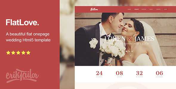 FlatLove - Flat Onepage Wedding Html Template