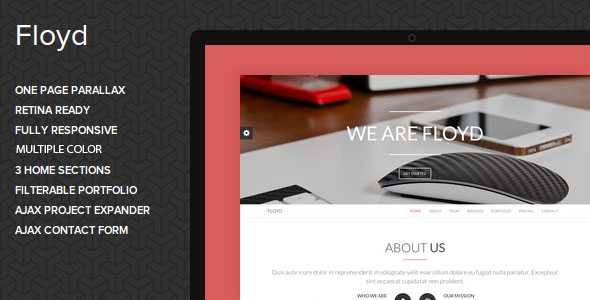 Floyd - Themeforest One Page Parallax Joomla Template