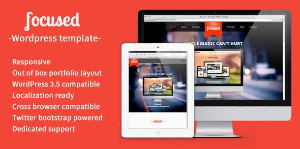 focused - One Page HTML5 Responsive WordPress Theme