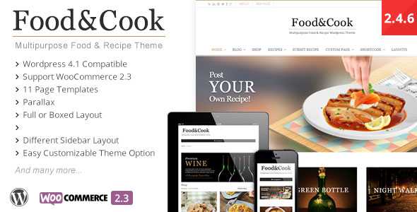 Food & Cook v2.4.6 - Multipurpose Food Recipe WP Theme