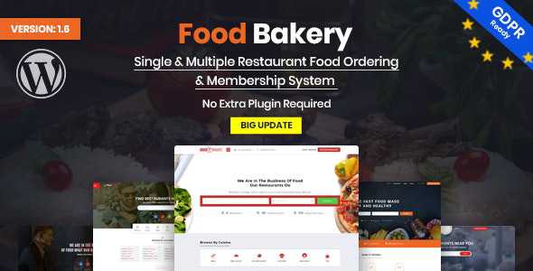 FoodBakery v1.6.0 - Food Delivery Restaurant Directory WordPress Theme