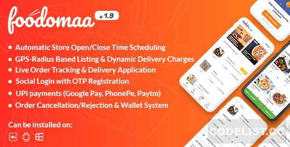 Foodomaa v1.9.4 - Multi-restaurant Food Ordering, Restaurant Management and Delivery Application - nulled