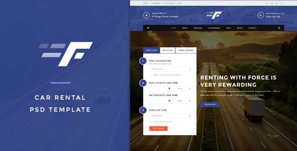 Force - Car Rental & Service PSD Template