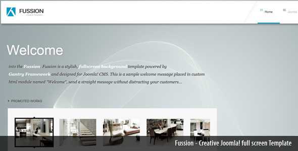 Fussion Creative full screen Joomla! Themeforest Template