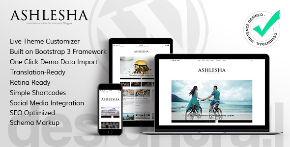 ASHLESHA V1.0 - BLOG WORDPRESS THEME