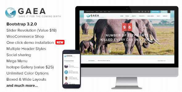 Gaea v1.9 - Environmental Wordpress Theme
