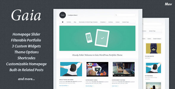 GAIA THEMEFOREST WORDPRESS PORTFOLIO THEME