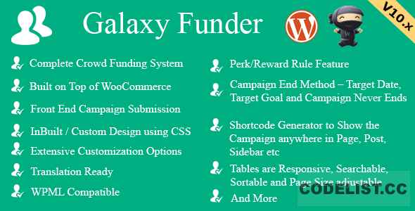 Galaxy Funder v11.4 - WooCommerce Crowdfunding System