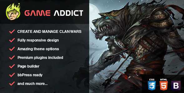 Game Addict - Themeforest Clan War Gaming Theme