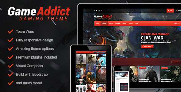 Game Addict v2.3.1 - Clan War Gaming Theme