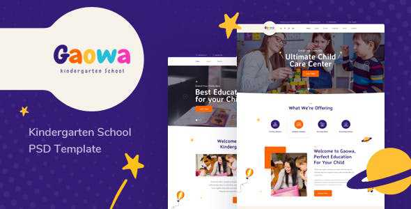 Gaowa v1.0 - Kindergarten School PSD Template