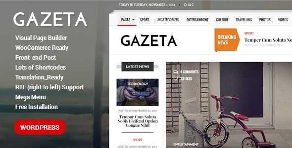 Gazeta v1.0.1 - Responsive Magazine WordPress Theme