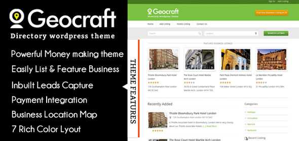 GeoCraft V2 - City Business Directory WordPress Theme