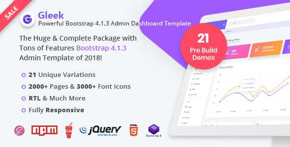 Gleek - Powerful Bootstrap 4 Admin Dashboard Template
