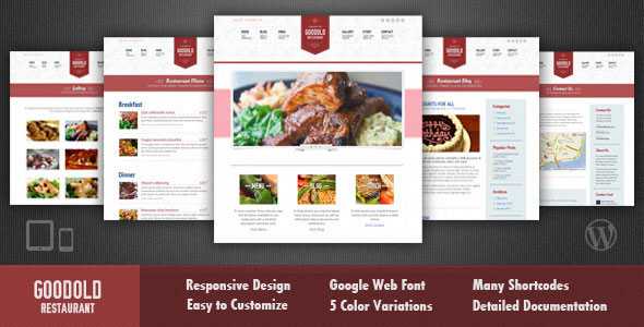 Goodold Restaurant - Responsive Themeforest WP Theme