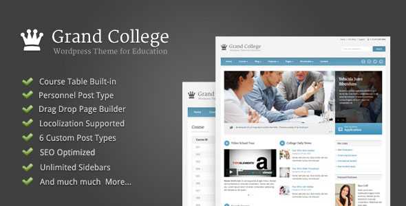 Grand College - Themeforest Wordpress Theme For Education