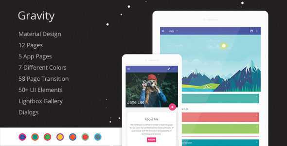 Gravity - Material Mobile & App Template