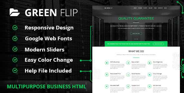 Green Flip - One Page Theme Bootstrap 3
