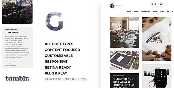 Grid v3.0.2 - Responsive Portfolio - Tumblr Theme
