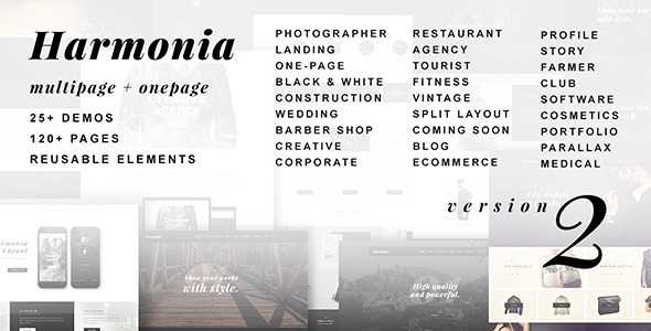 Harmonia v2.0 - Multipurpose One/Multi-Page Template