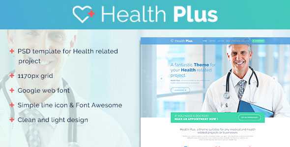 Health Plus – Clinic PSD Template