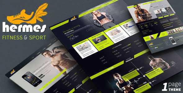Hermes - Fitness One-page PSD Template